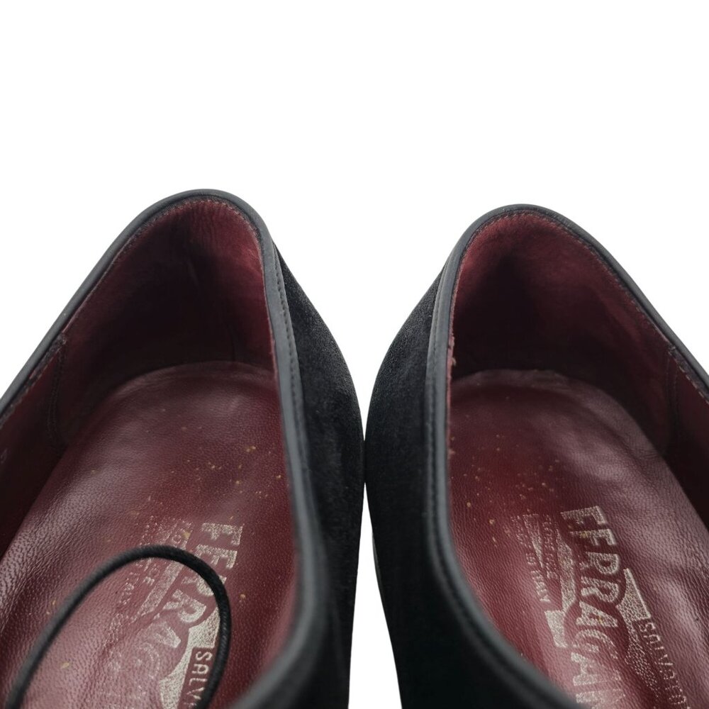 Salvatore Ferragamo Italy Men size 13D Black Suede Dress Shoes Plain-toe Oxfords - Picture 9 of 15